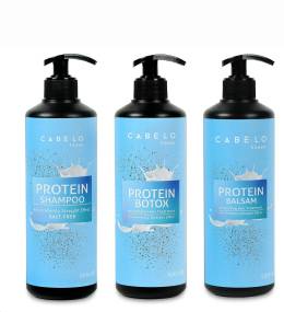 CABELO LİSOS Protein Botox Set - Profesyonel Protein 500 ml & Botox 500 ml & Balsam 500 ml